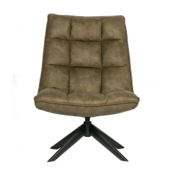 WOOOD Fauteuils|Jouke Draaifauteuil leerlook groen