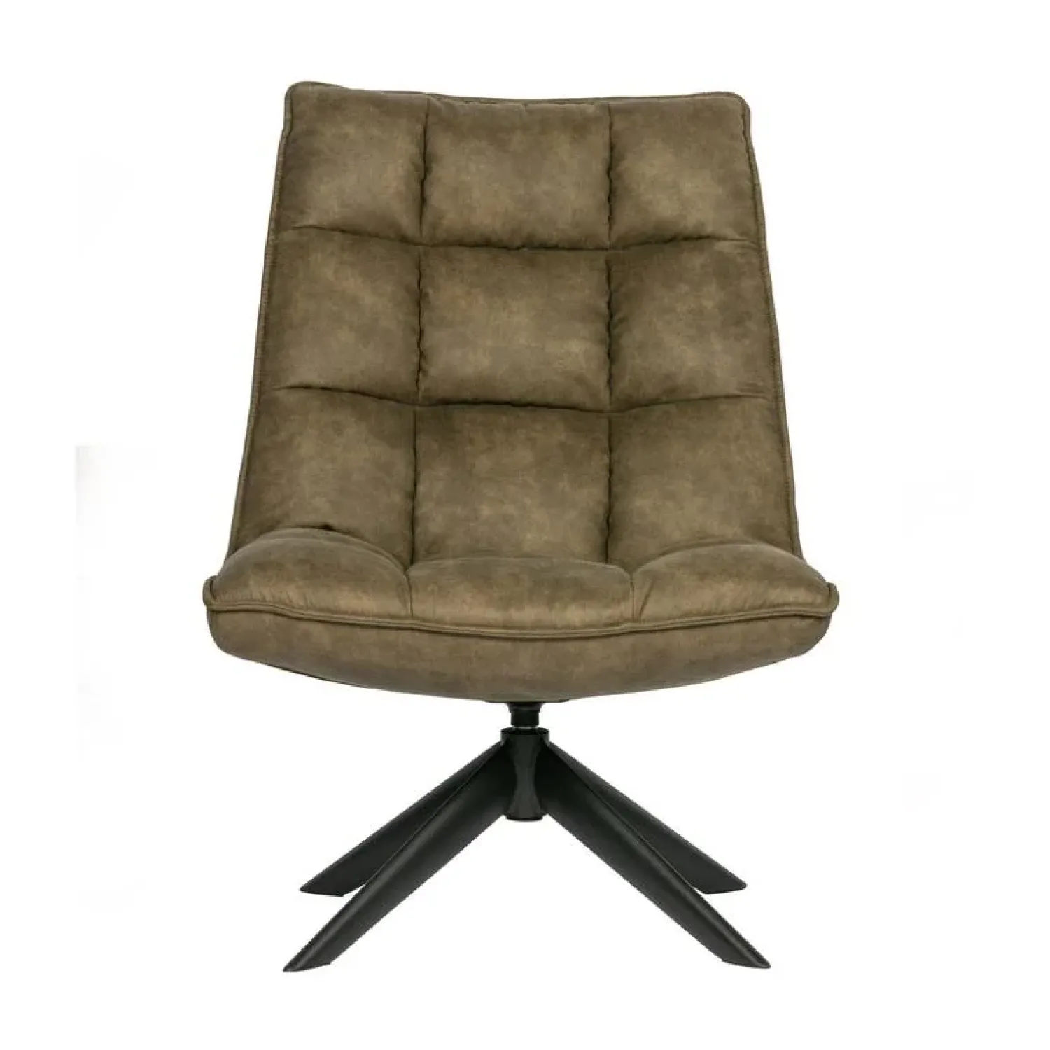 WOOOD Fauteuils|Jouke Draaifauteuil leerlook groen