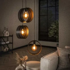 Kalfort Hanglampen|Juno 3-lichts Hanglamp Charcoal