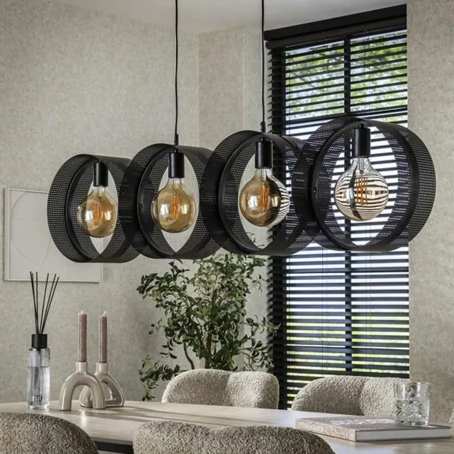 Kalfort Hanglampen|Juno 4-lichts Hanglamp Charcoal