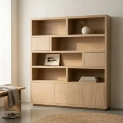 Eleonora Vakkenkasten|Boekenkasten|Kabinet Helsinki Naturel 200x220cm