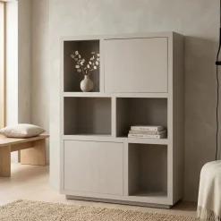 Eleonora Vakkenkasten|Boekenkasten|Kabinet Helsinki Taupe 120x170cm