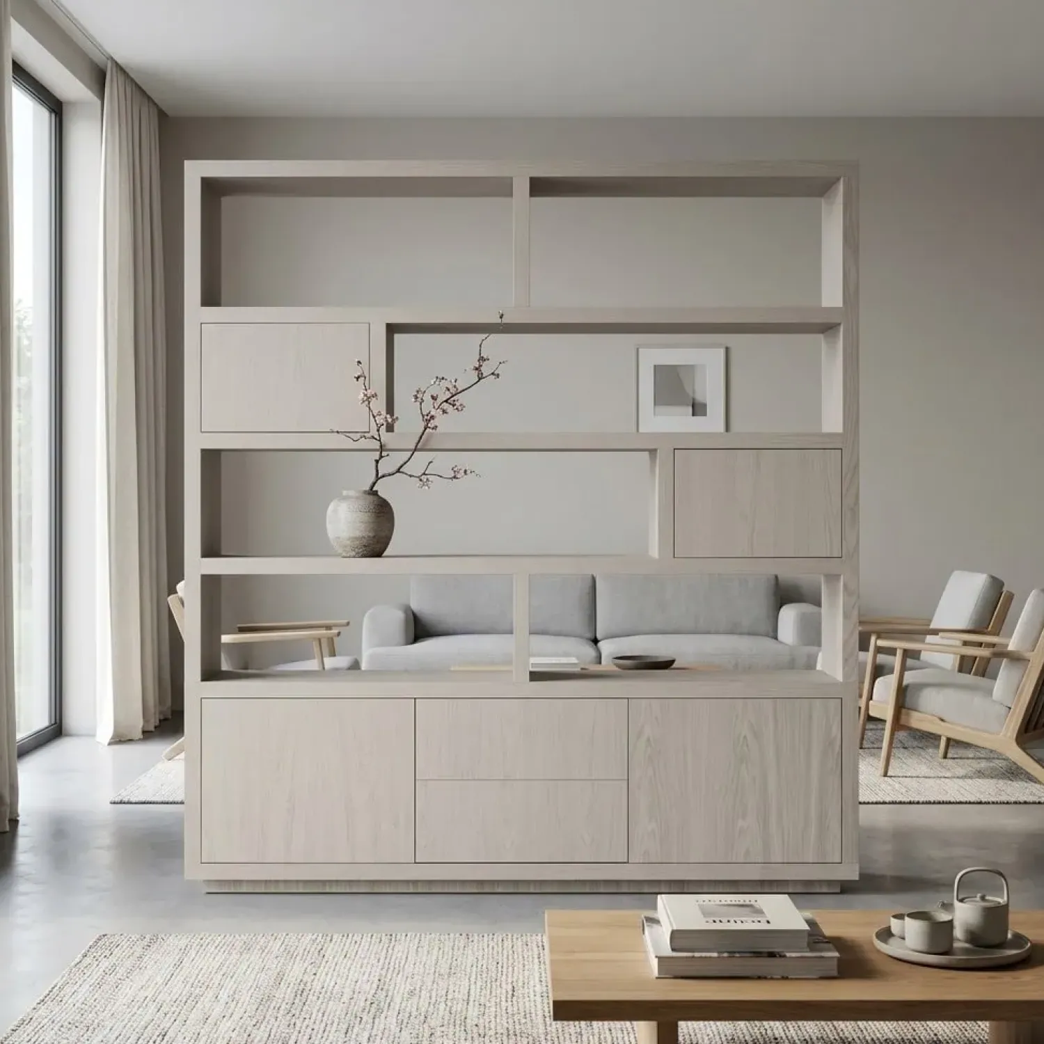 Eleonora Vakkenkasten|Boekenkasten|Kabinet Helsinki Taupe 200x220cm