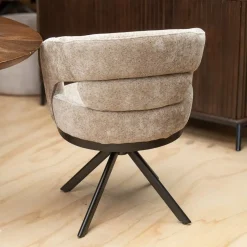 Vellori Design Eetkamerstoelen|Katsura Eetkamerstoel - be glory sand 04 Venus 360 zwart