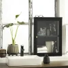 LykkeHome Boekenkasten|Vakkenkasten|Kaya 1 deurs wandkast zwart metaal 60cm