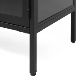 LykkeHome Industriele Kasten|Tv Meubels|Kaya TV meubel zwart metaal 132cm