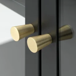 LykkeHome Industriele Kasten|Tv Meubels|Kaya TV meubel zwart metaal 132cm