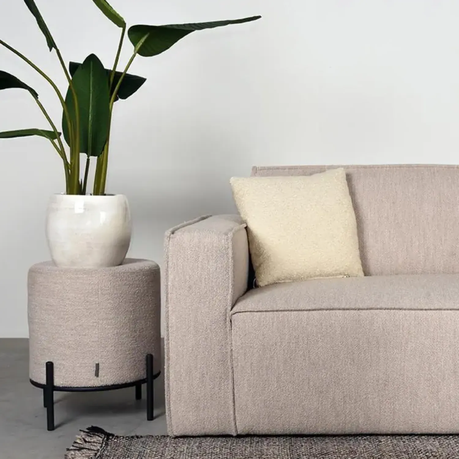 Label51 Hoekbanken|Loungebanken|Kay Bank 5-zits Naturel Boucle Rechts