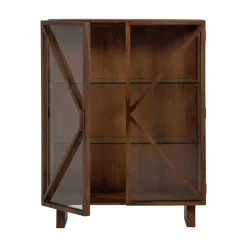 WOOOD Wandkasten|Industriele Kasten|Kella 2-deurs kast mangohout bruin 100cm