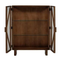 WOOOD Wandkasten|Industriele Kasten|Kella 2-deurs kast mangohout bruin 100cm