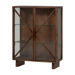 WOOOD Wandkasten|Industriele Kasten|Kella 2-deurs kast mangohout bruin 100cm