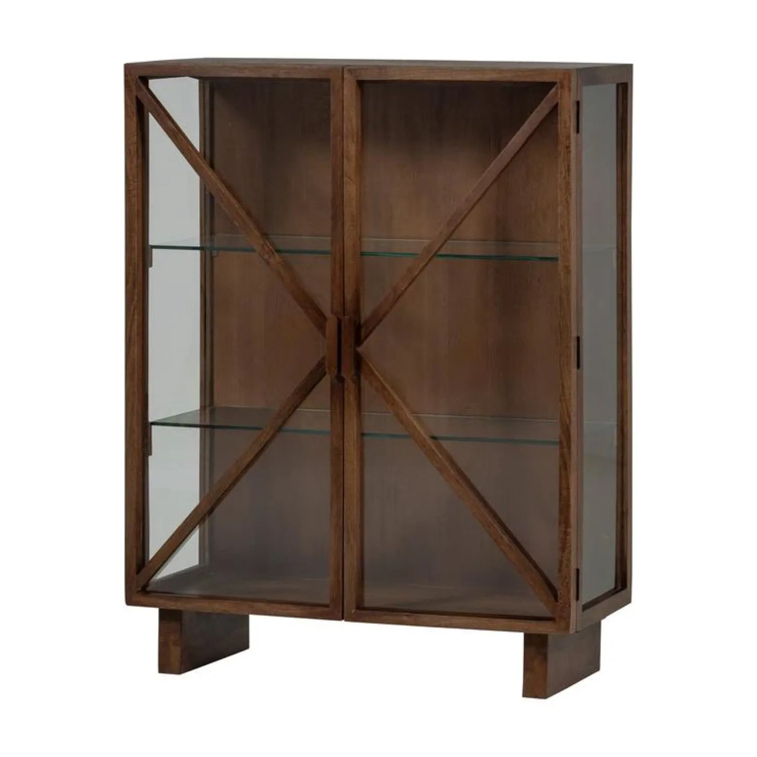 WOOOD Wandkasten|Industriele Kasten|Kella 2-deurs kast mangohout bruin 100cm