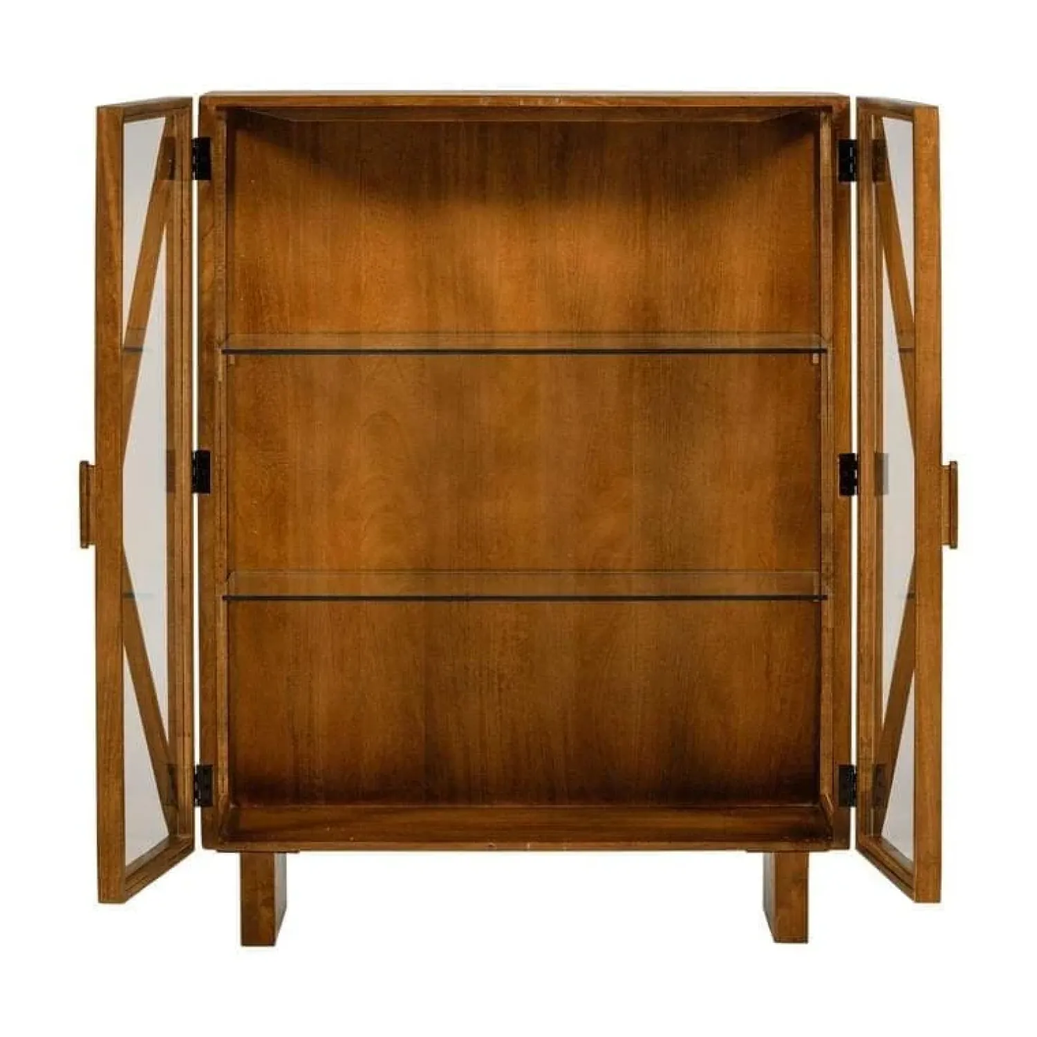 WOOOD Wandkasten|Industriele Kasten|Kella 2-deurs kast mangohout naturel 100cm