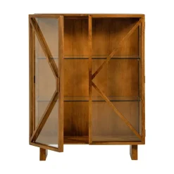 WOOOD Wandkasten|Industriele Kasten|Kella 2-deurs kast mangohout naturel 100cm