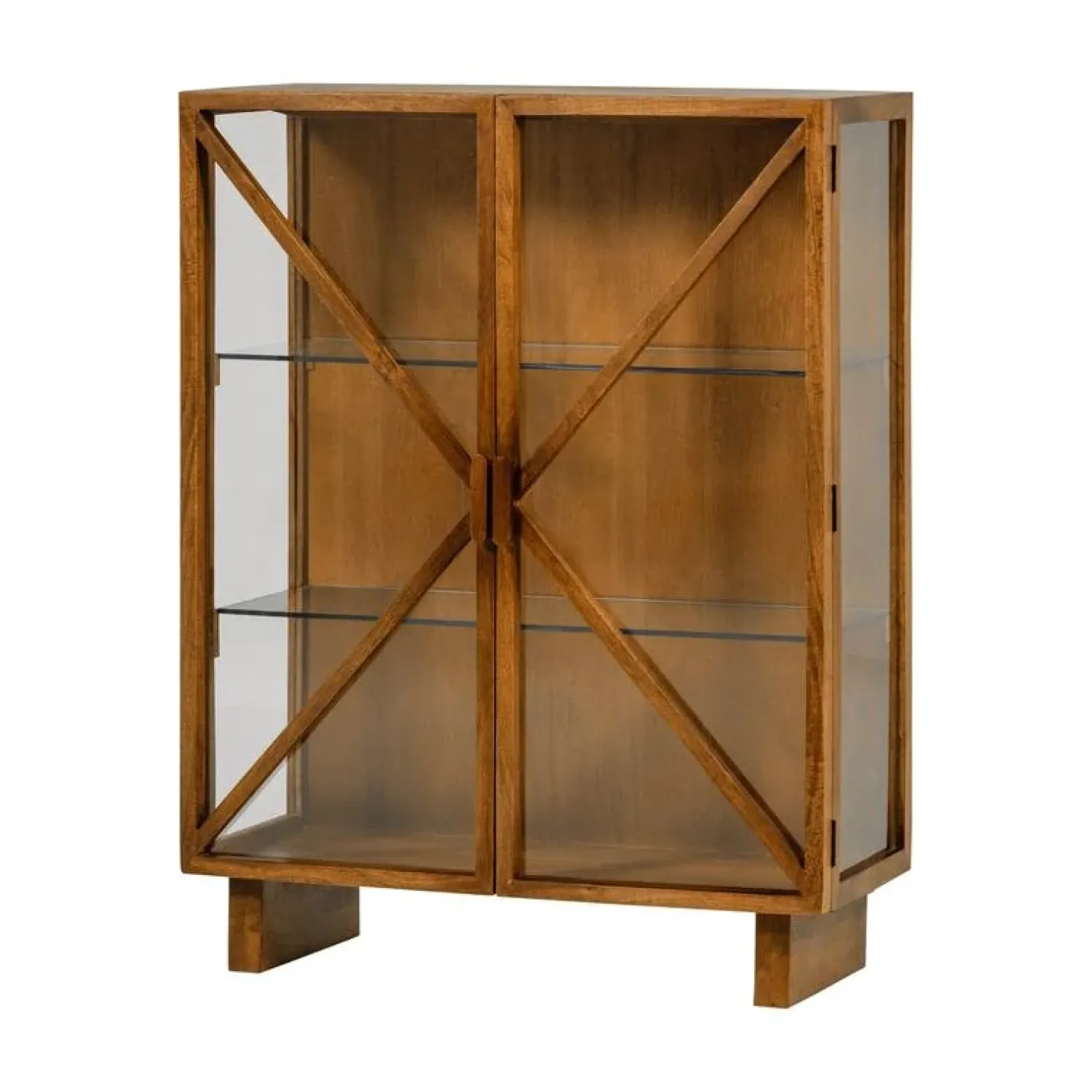 WOOOD Wandkasten|Industriele Kasten|Kella 2-deurs kast mangohout naturel 100cm