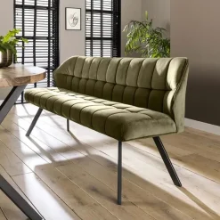 Kalfort Eetkamerbanken|Eetkamerbanken|Kelly eetkamerbank velvet Groen