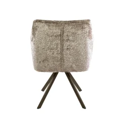 Kalfort Eetkamerstoelen|Kelly Eetkamerstoel Alura zand met bruin bronzen poot