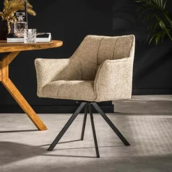 Kalfort Eetkamerstoelen|Kelly eetkamerstoel boucle Zand