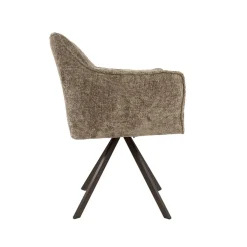 Kalfort Eetkamerstoelen|Kelly Eetkamerstoel Hoven champagne met bruin bronzen poot