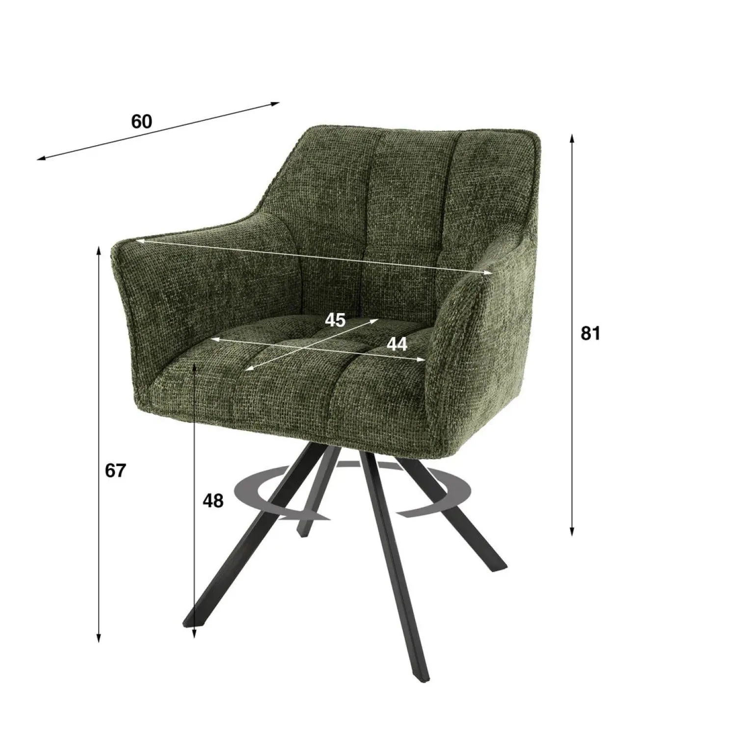 Kalfort Eetkamerstoelen|Kelly Eetkamerstoel Hoven groen