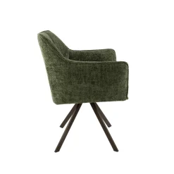 Kalfort Eetkamerstoelen|Kelly Eetkamerstoel Hoven groen met bruin bronzen poot