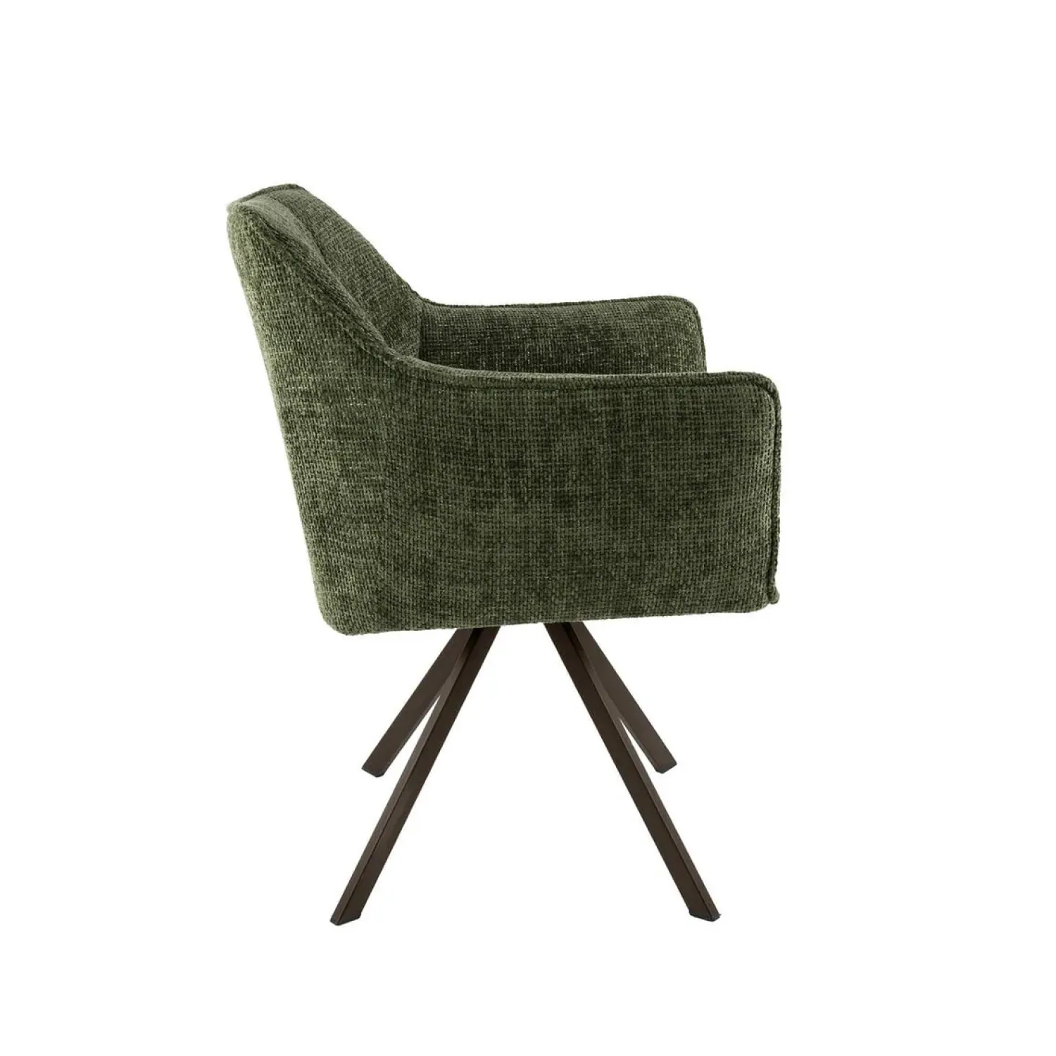 Kalfort Eetkamerstoelen|Kelly Eetkamerstoel Hoven groen met bruin bronzen poot