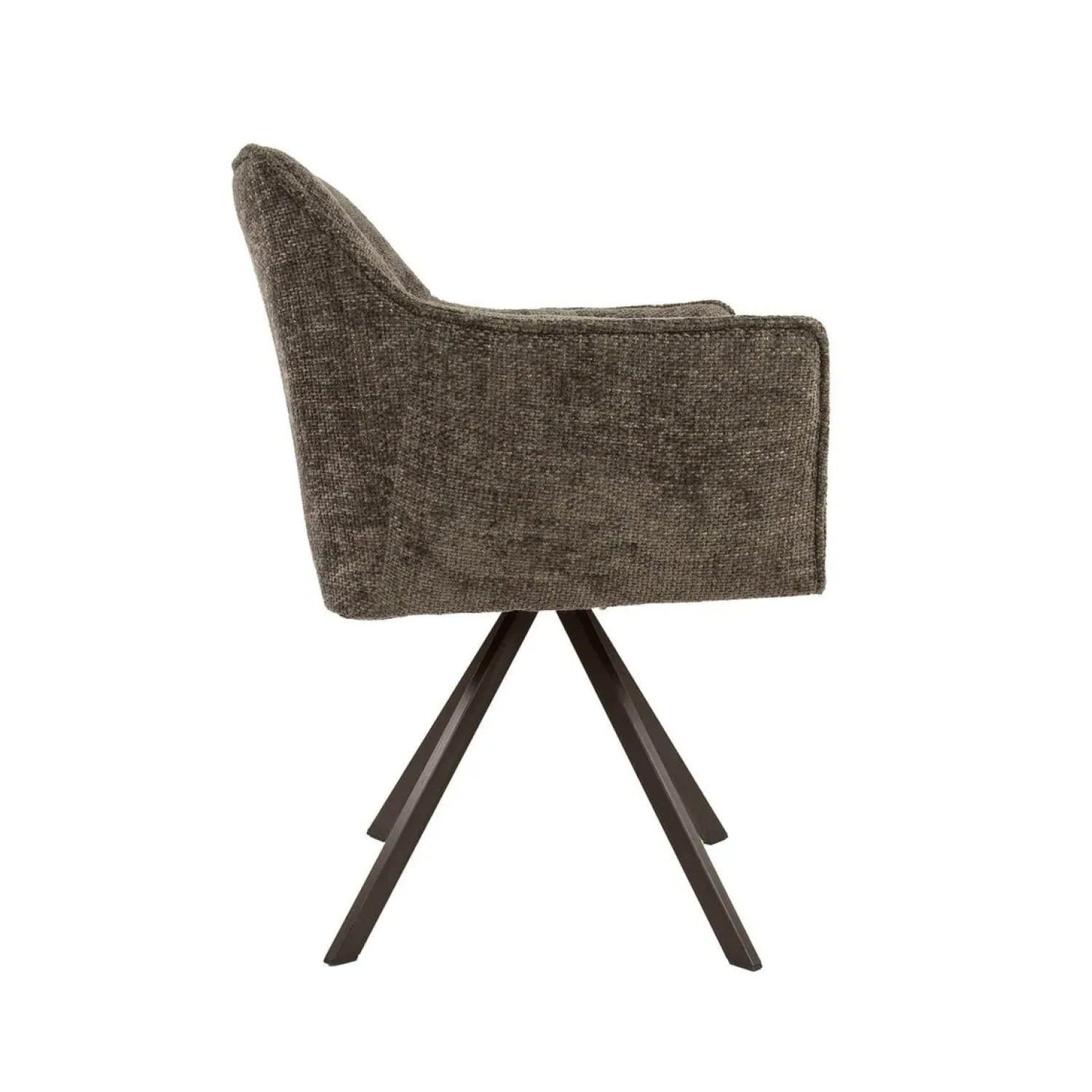 Kalfort Eetkamerstoelen|Kelly Eetkamerstoel Hoven taupe met bruin bronzen poot