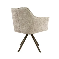 Kalfort Eetkamerstoelen|Kelly Eetkamerstoel Hoven zand met bruin bronzen poot