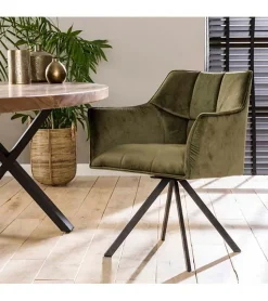 Kalfort Eetkamerstoelen|Kelly eetkamerstoel velvet Groen