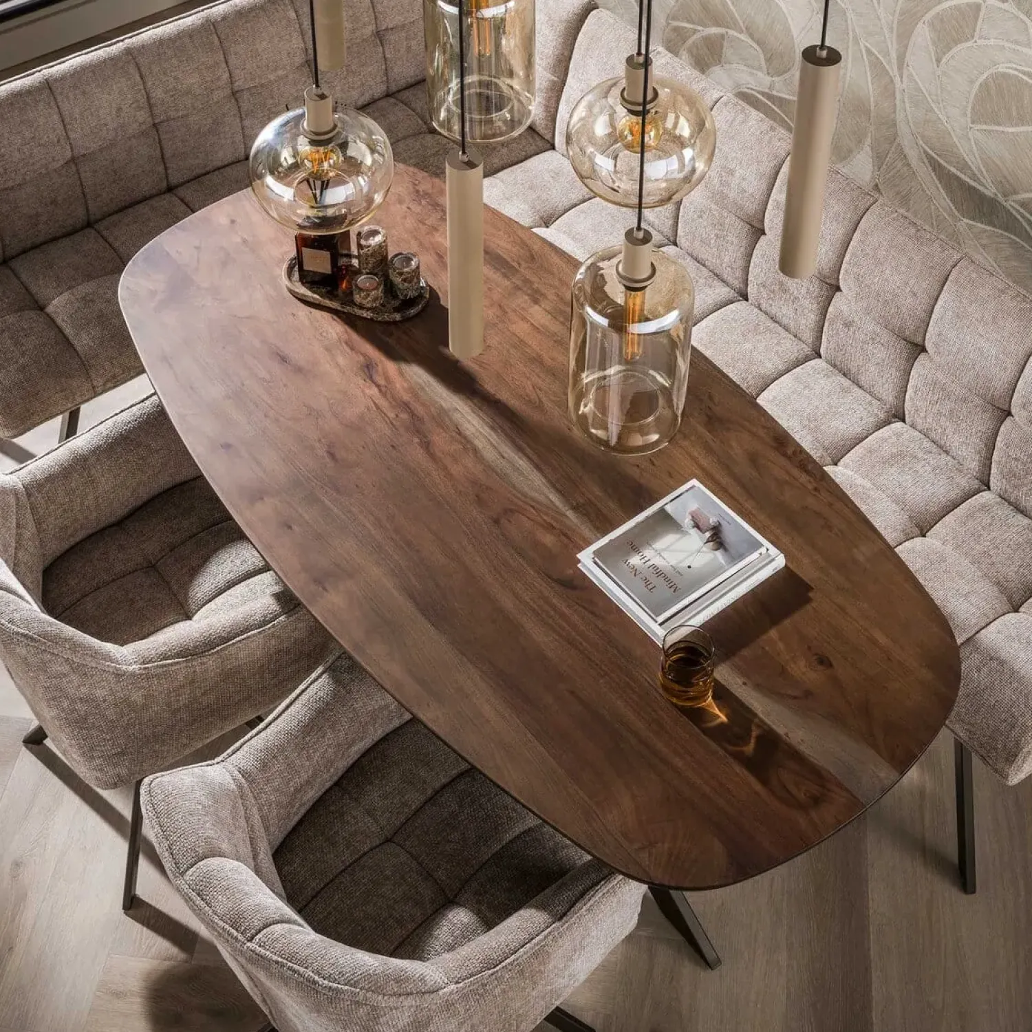 Kalfort Eettafels|Kelvin Eettafel deens ovaal Acaciahout 150cm