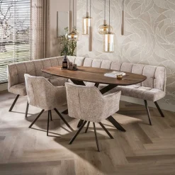 Kalfort Eettafels|Kelvin Eettafel deens ovaal Acaciahout 180cm