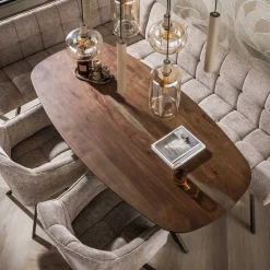 Kalfort Eettafels|Kelvin Eettafel deens ovaal Acaciahout 180cm