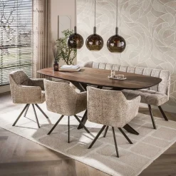 Kalfort Eettafels|Kelvin Eettafel deens ovaal Acaciahout 215cm
