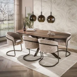 Kalfort Eettafels|Kelvin Eettafel deens ovaal Acaciahout 215cm