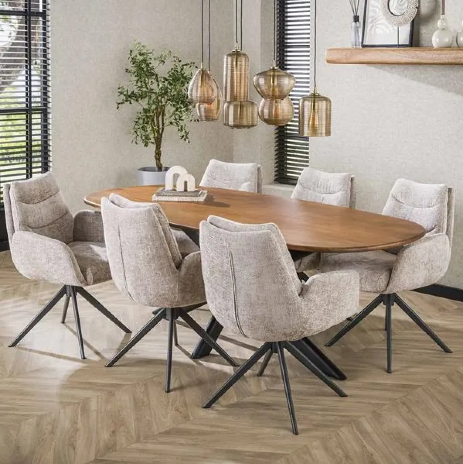 Kalfort Eettafels|Kevin Eettafel deens ovaal Mangohout 180cm