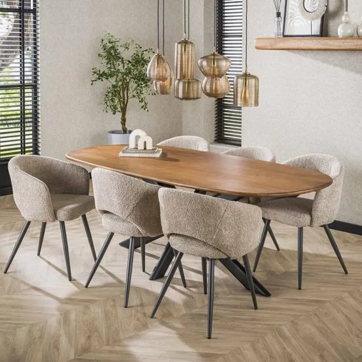 Kalfort Eettafels|Kevin Eettafel deens ovaal Mangohout 215cm