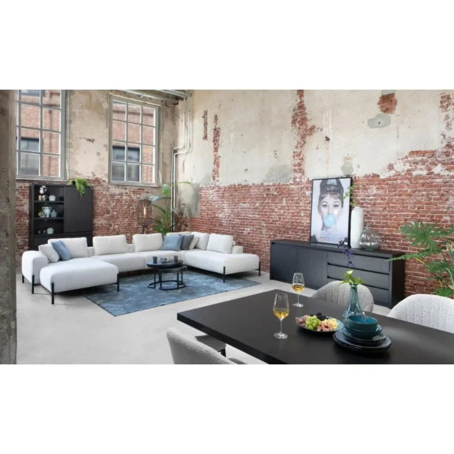 Maison Madera Dressoirs|Industriele Kasten|Kiara Dressoir Klein Zwart 212cm