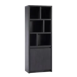 Maison Madera Vakkenkasten|Industriele Kasten|Kiara Vakkenkast 1-deur 6-vaks Zwart 73cm