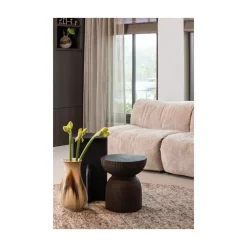 WOOOD Bijzettafels|Kioni Smalle bijzettafel acaciahout zwart 30cm
