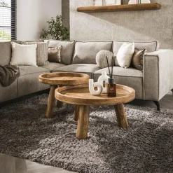 Kalfort Salontafels|Kirsten Salontafel set van 2 Mangohout