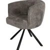 PTMD Eetkamerstoelen|Kivo Draaibare Eetkamerfauteuil Grijs