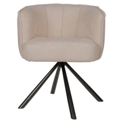 PTMD Eetkamerstoelen|Kivo Draaibare Eetkamerfauteuil Crème