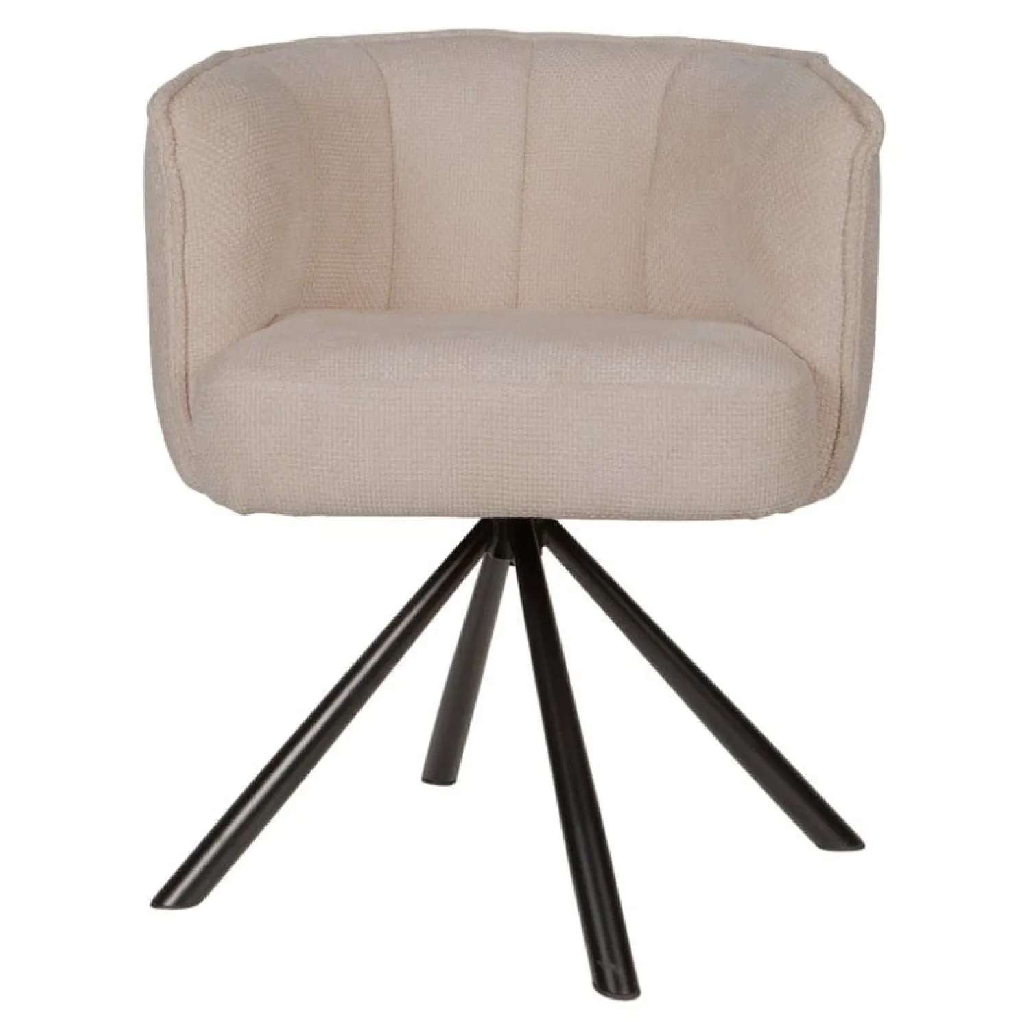 PTMD Eetkamerstoelen|Kivo Draaibare Eetkamerfauteuil Crème