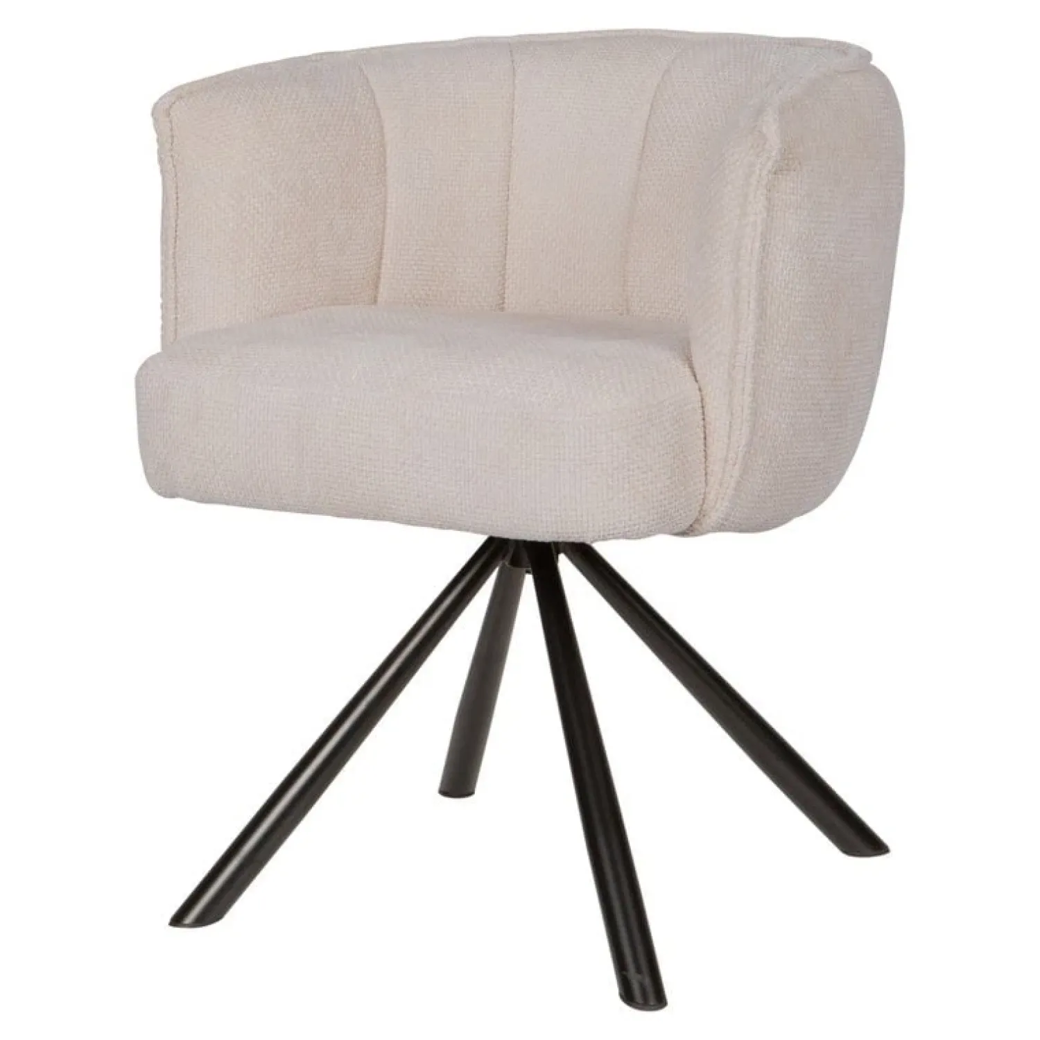 PTMD Eetkamerstoelen|Kivo Draaibare Eetkamerfauteuil Crème