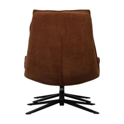 WOOOD Fauteuils|Kube Draaifauteuil met hocker bruin