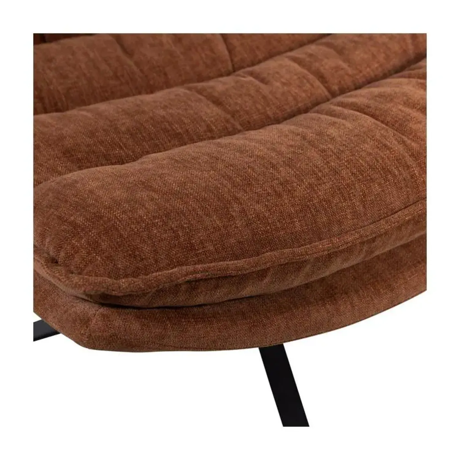 WOOOD Fauteuils|Kube Draaifauteuil met hocker bruin