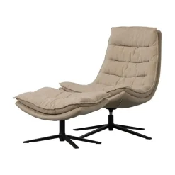 WOOOD Fauteuils|Kube Draaifauteuil met hocker naturel