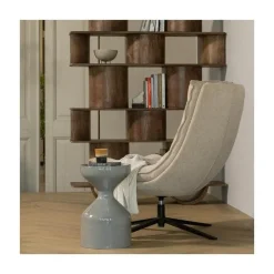 WOOOD Fauteuils|Kube Draaifauteuil met hocker naturel