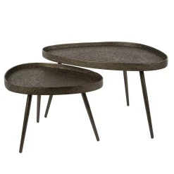 Kalfort Salontafels|Kyra Salontafel set van 2 driehoekig Brons