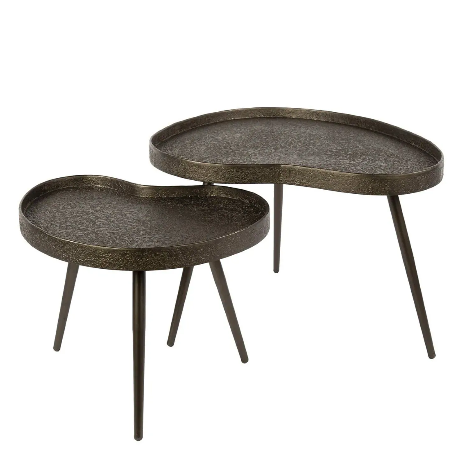 Kalfort Salontafels|Kyra Salontafel set van 2 niervormig Brons